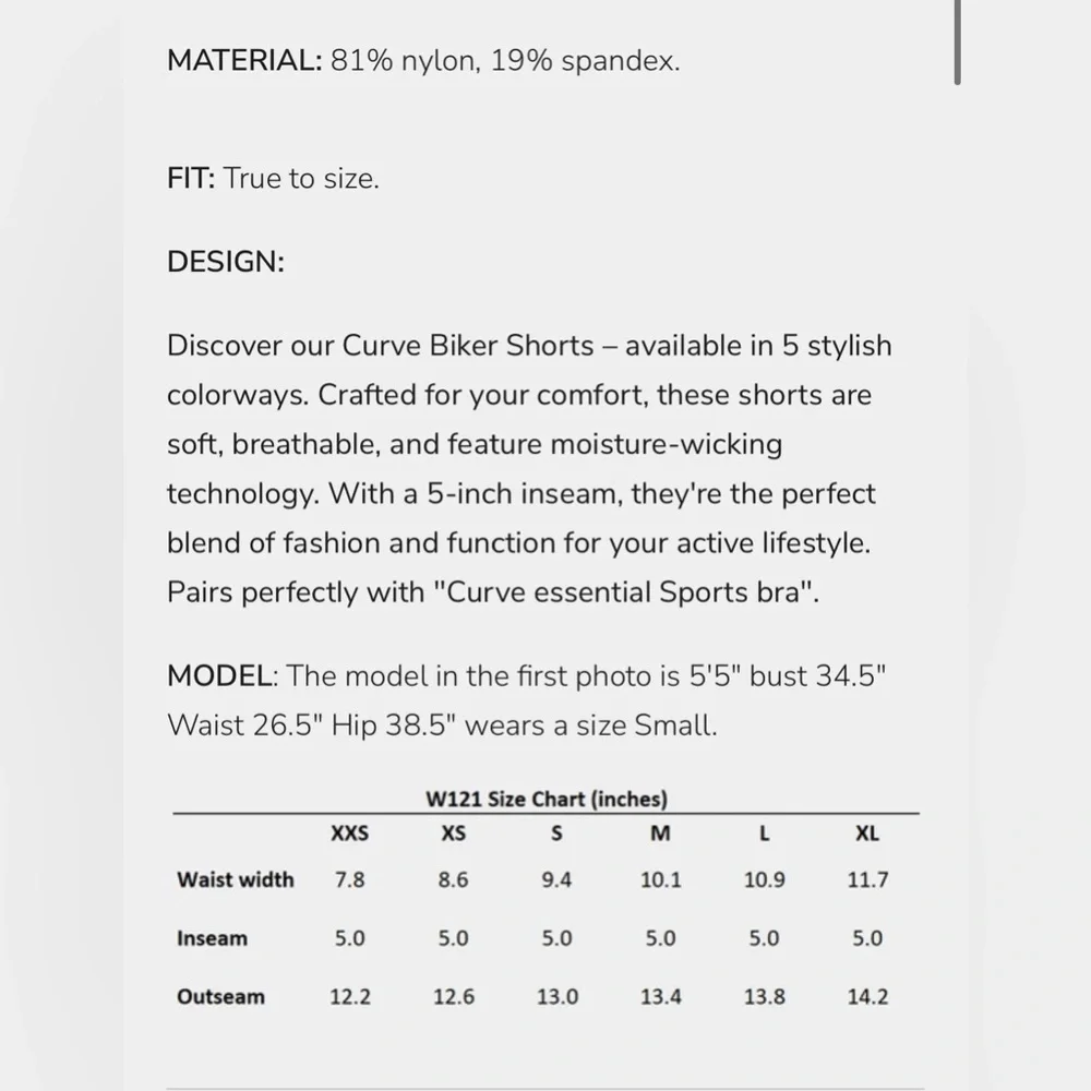 NWOT YOUNGLA BIKER SHORTS - Picture 3 of 7